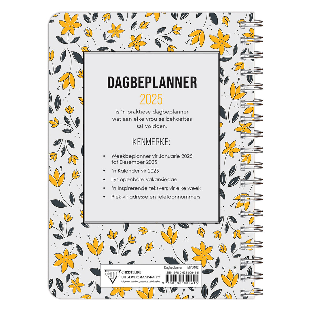 2025 Dagboek - Dagbeplanner - Vind Jou Vreugde in die Here - Ringbind