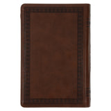 NLV Taan Bruin Kunsleer Standaard Bybel met Ritssluiter en Duimgrepe