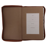 NLV Taan Bruin Kunsleer Standaard Bybel met Ritssluiter en Duimgrepe