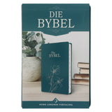 NLV Olyfgroen Met Goue Blomme Kunsleer Standaard Bybel Met Duimgrepe