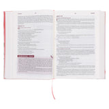 NLV Pienk Blomme Hardeband Stiltetydbybel vir Vroue