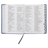 NLV Koningsblou Egte Leer Grootdruk Bybel