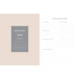 2026 18-Maande Dagbeplanner vir Vroue - Sterkte en Eer - Kunsleer met Rits