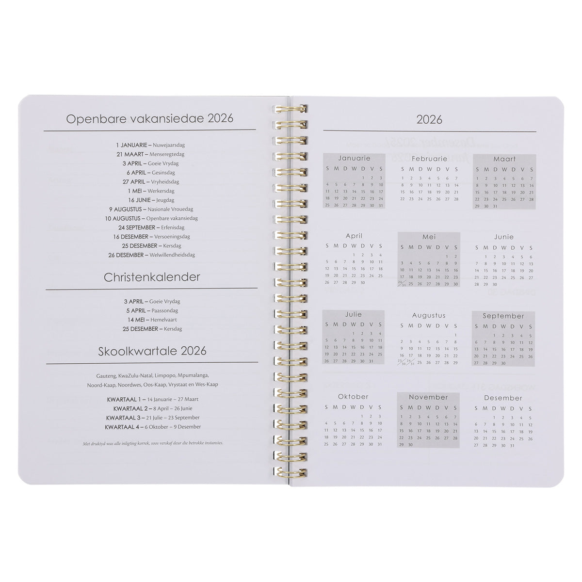 2026 Dagboek - Dagbeplanner - Ek Weet Wat Ek vir Julle Beplan - Ringbind