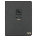 2026 A4 Dagboek - Professionele Jaarbeplanner - Soek Julle Krag in die Here - Kunsleer