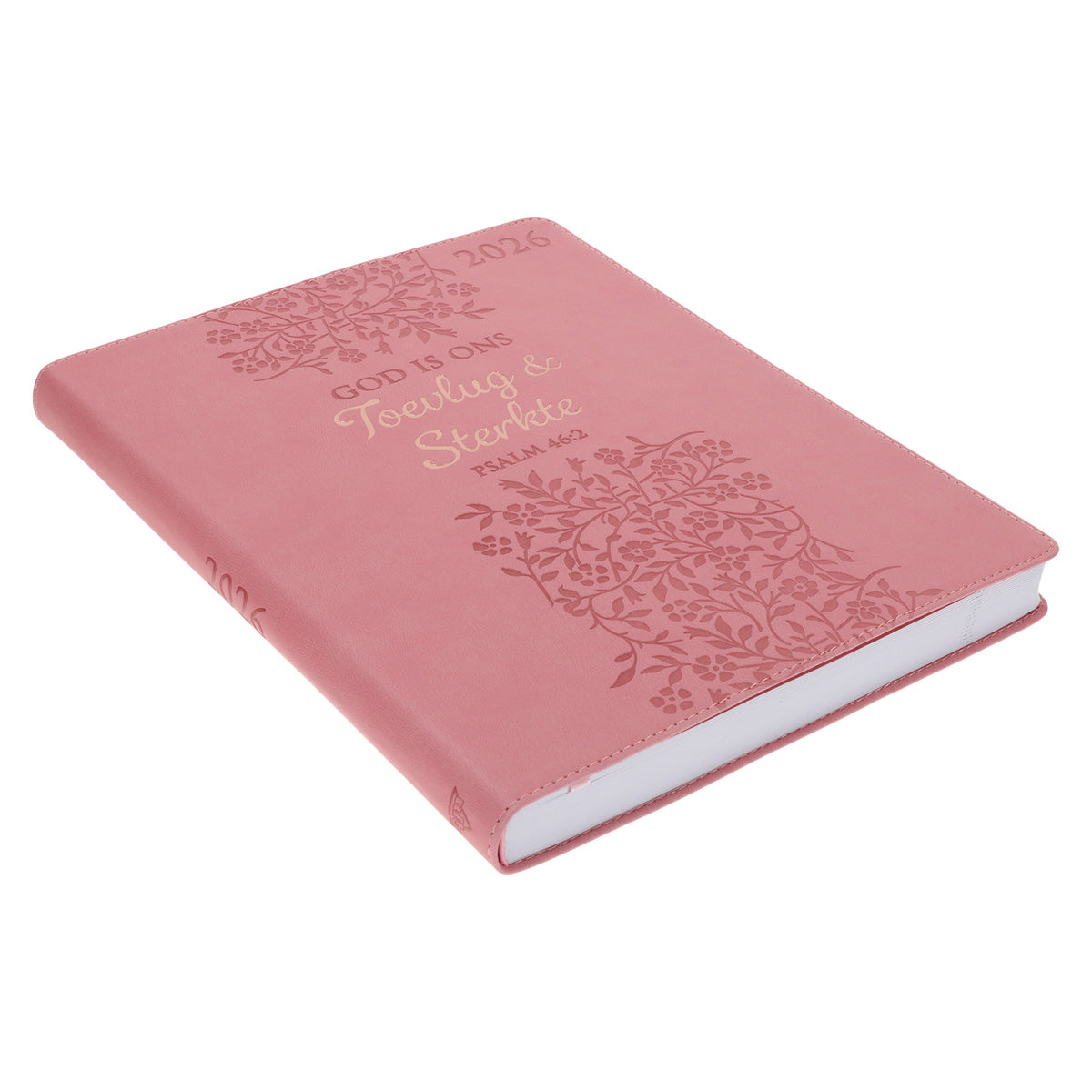 2026 A4 Dagboek - Professionele Jaarbeplanner - God Is Ons Toevlug en Ons Sterkte - Kunsleer