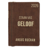 2026 Angus Buchan Dagboek - Dagbeplanner - Staan Vas in Julle Geloof - Kunsleer met Rits
