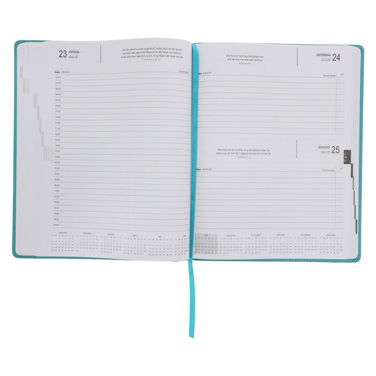2027 A4 Dagboek - Professionele Jaarbeplanner - Wees Stil en Weet - Kunsleer
