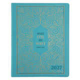 2027 A4 Dagboek - Professionele Jaarbeplanner - Wees Stil en Weet - Kunsleer