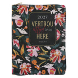 2027 18-Maande Dagbeplanner vir Vroue - Vertrou Altyd op die Here - Kunsleer met Rits