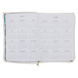 2027 18-Maande Dagbeplanner vir Vroue - Wees Stil en Weet - Kunsleer met Rits