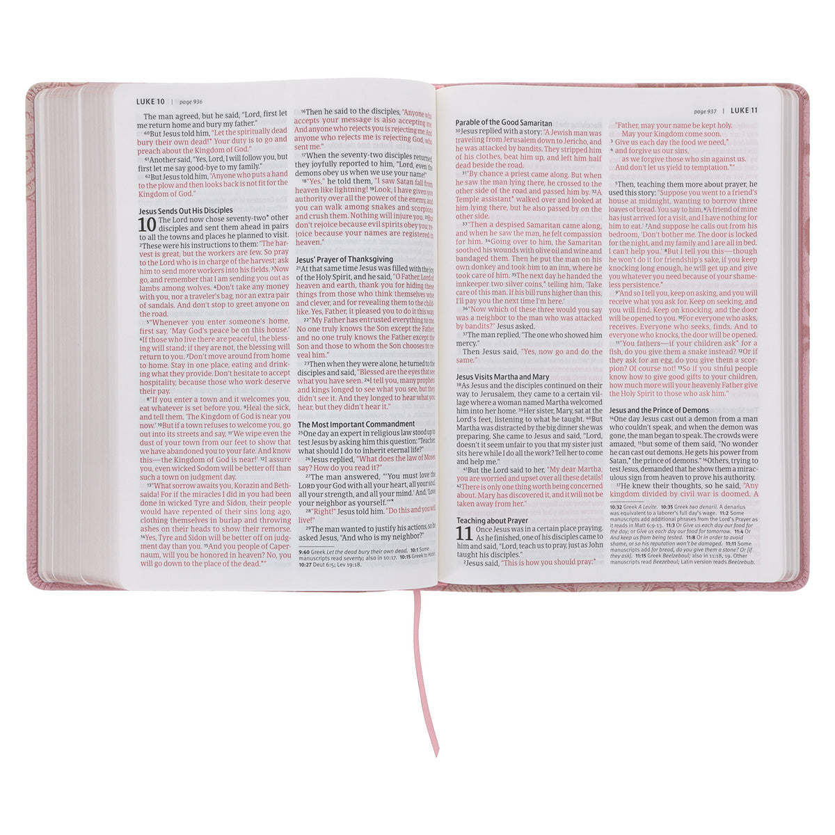 NLT Pink Peonies Genuine Leather Bible Large Print – CUM Books