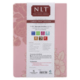 NLT Pink Peonies Genuine Leather Bible Large Print