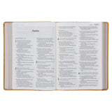 NLT Mustard Bird of Paradise Genuine Leather Bible Large Print