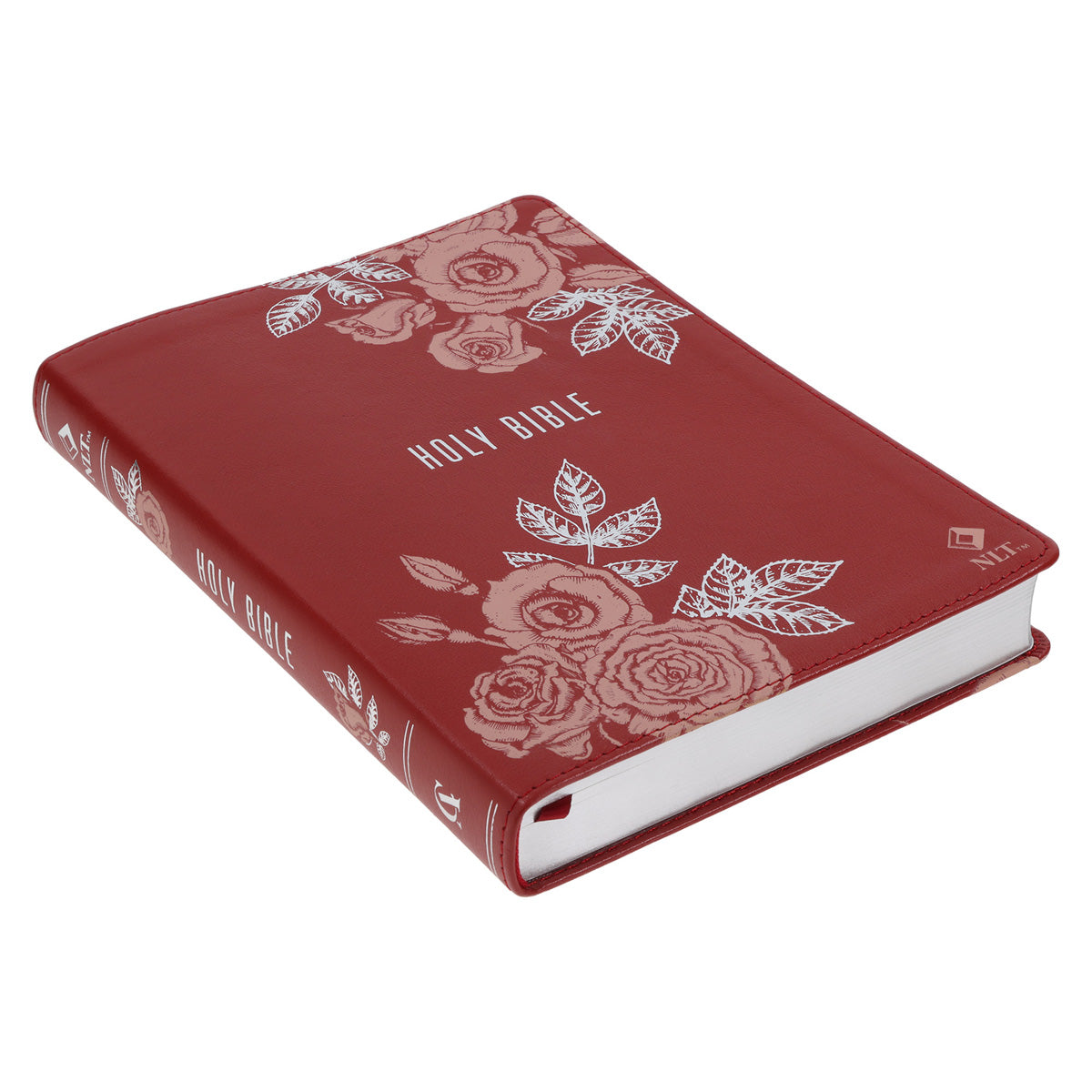 NLT Red Roses Genuine Leather Bible Large Print