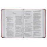 NLT Red Roses Genuine Leather Bible Large Print