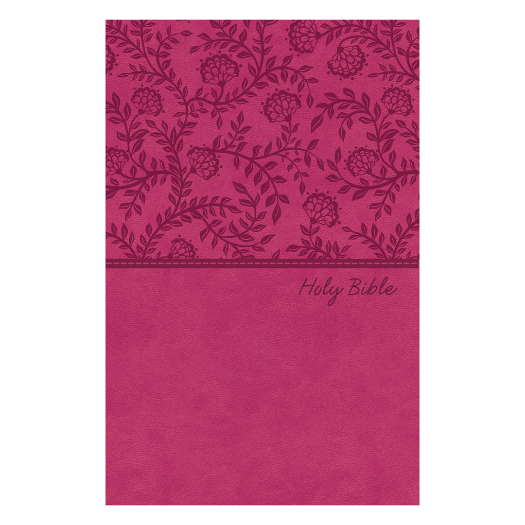 NKJV Pink Faux Leather Value Thinline Standard Print Bible Red Letter Comfort Print
