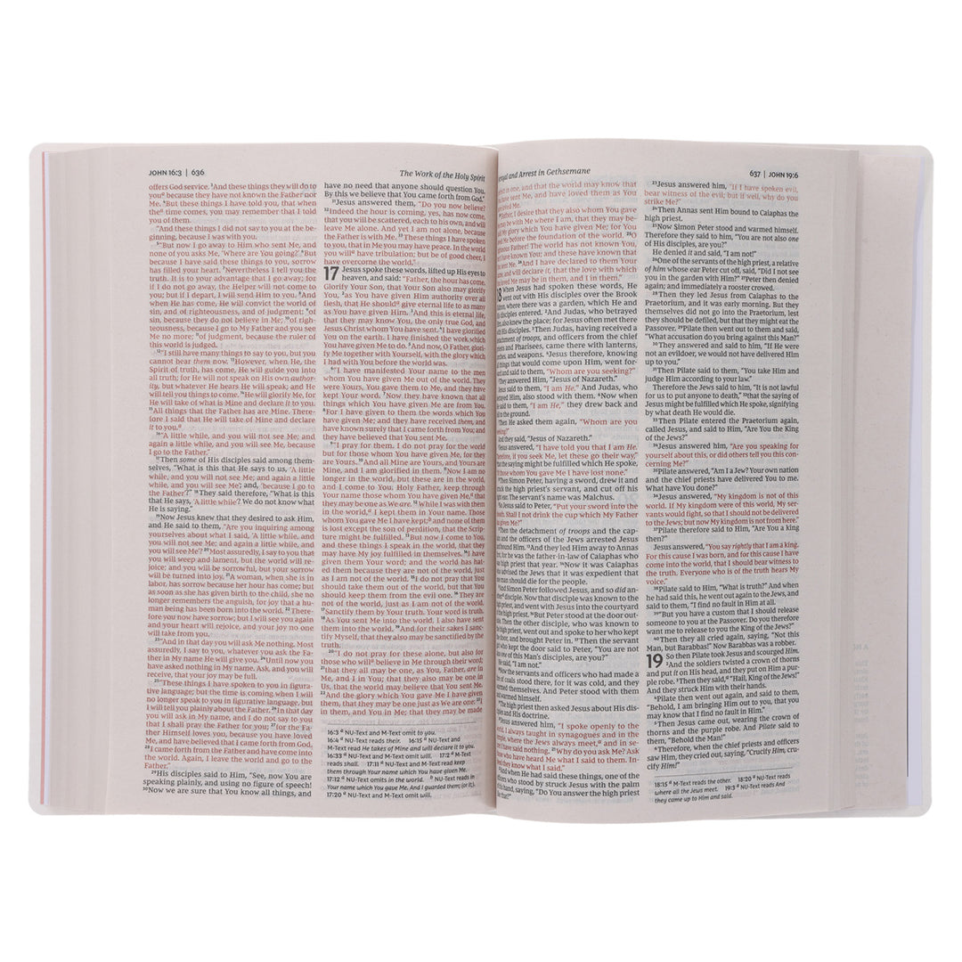 NKJV Pink Faux Leather Gift And Award Bible Red Letter Comfort Print