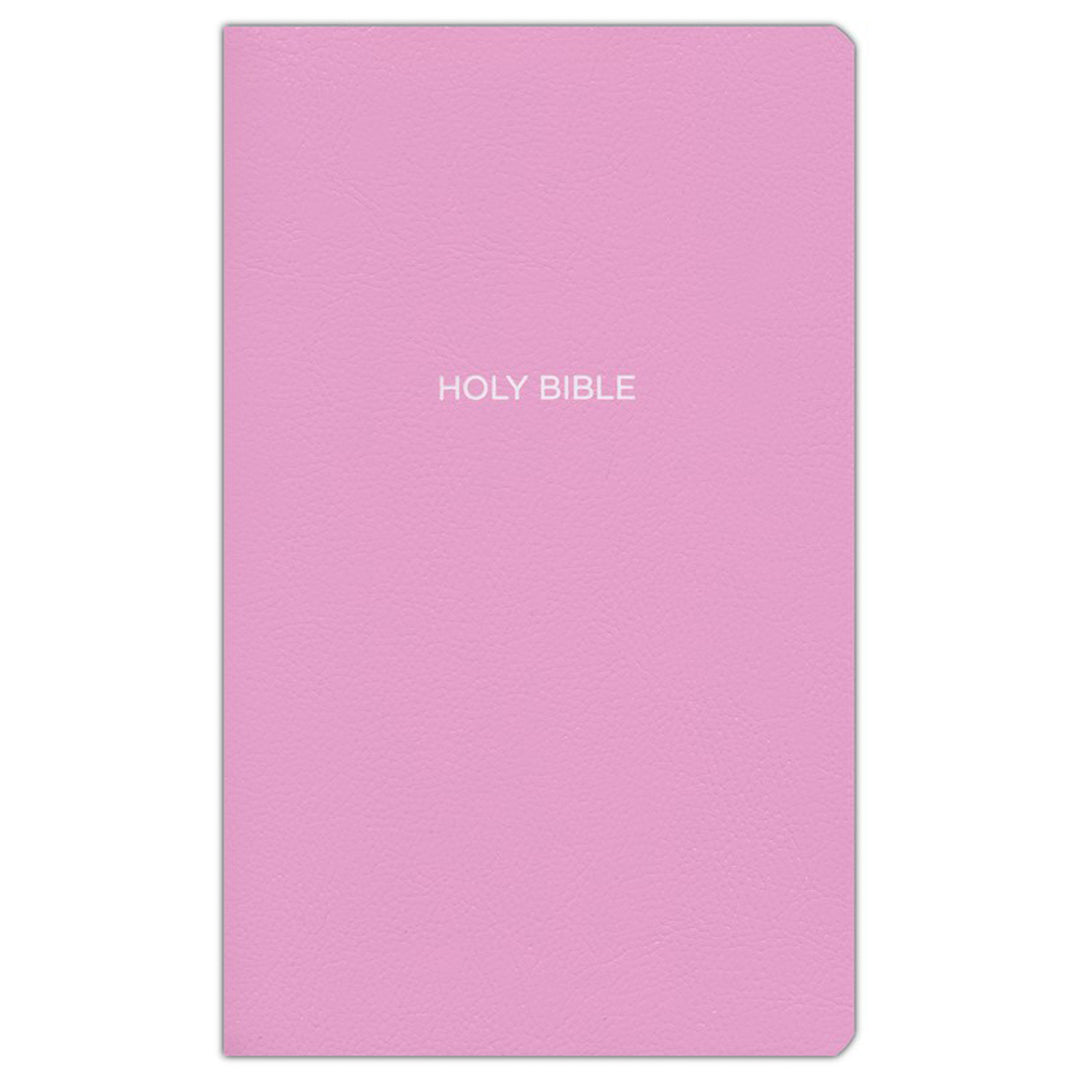 NKJV Pink Faux Leather Gift And Award Bible Red Letter Comfort Print