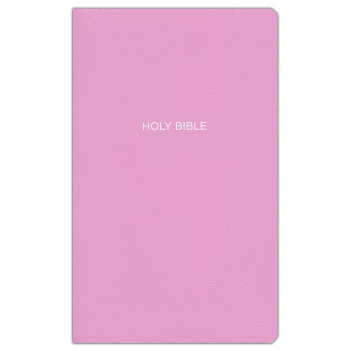 NKJV Pink Faux Leather Gift And Award Bible Red Letter Comfort Print