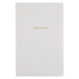 NKJV White Flexcover Imitation Leather Gift & Award Bible Red Letter Comfort Print