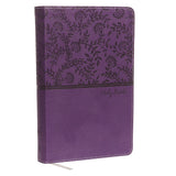 NKJV Purple Faux Leather Deluxe Gift Bible Red Letter Comfort Print