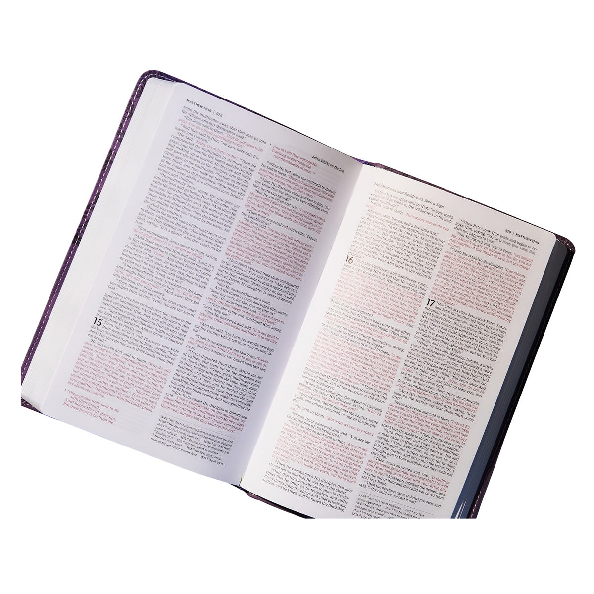 NKJV Pink Faux Leather Deluxe Gift Bible Red Letter Comfort Print