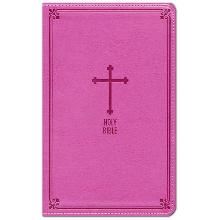 NKJV Pink Faux Leather Deluxe Gift Bible Red Letter Comfort Print