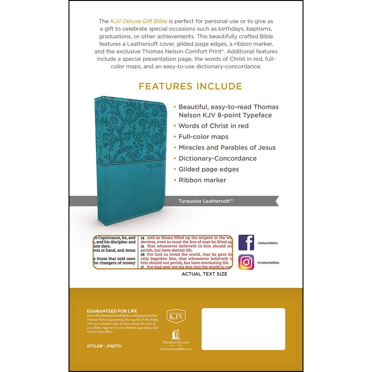 KJV Deluxe Gift Red Letter Edt Turqouise (Comfort Print)(Imitation Leather)