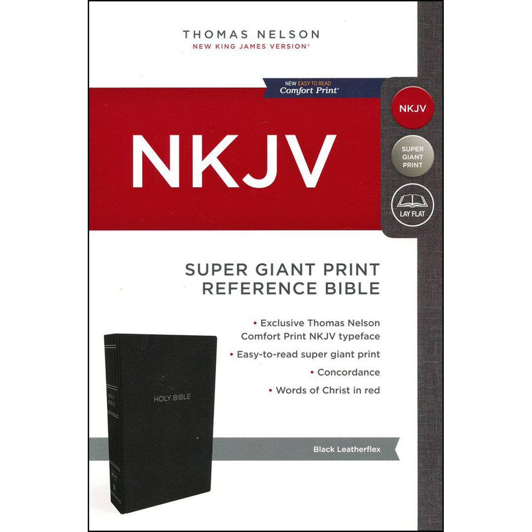 NKJV Reference Bible Red Letter Super Giant Print Black (Imitation Leather)