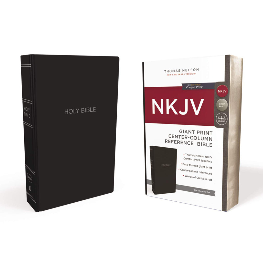 NKJV C / Column Ref Bible Giant Print Black (Imitation Leather)