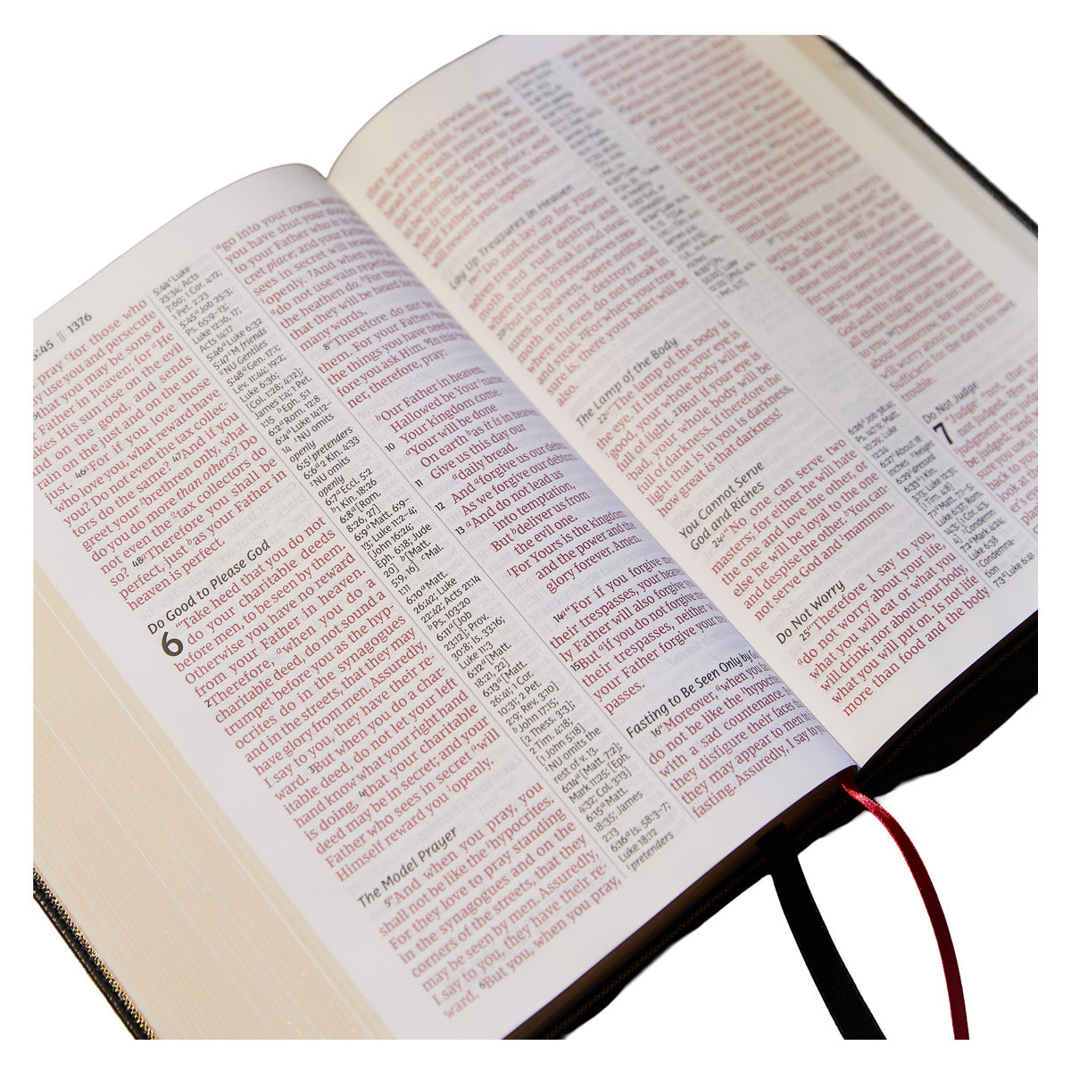 NKJV C / Column Ref Bible Giant Print Black (Imitation Leather