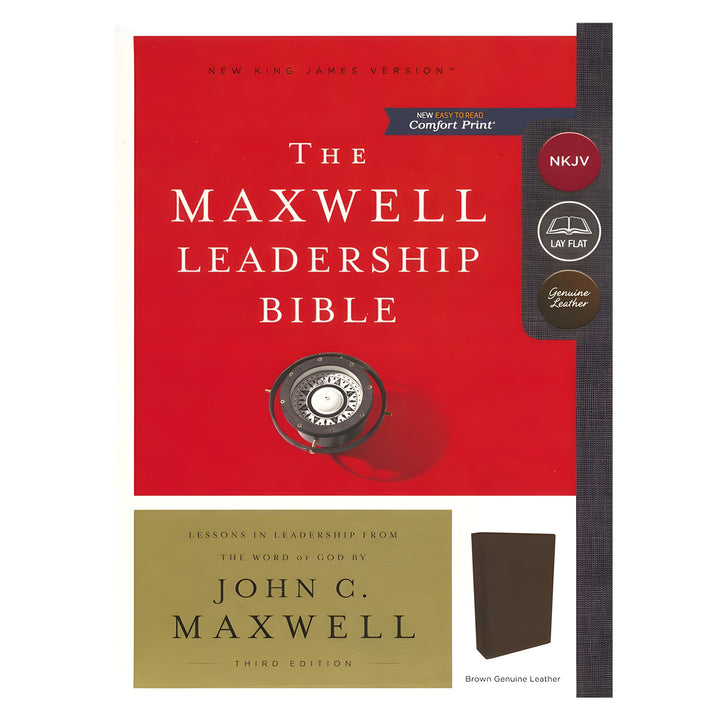 NKJV Maxwell Leadership 3rd Prem Calfskin Brown (Comfort Print)(Leather)