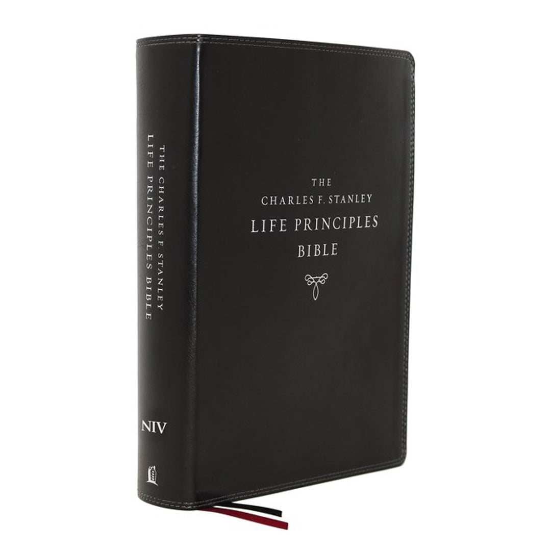NIV Charles F. Stanley Life Principles Bible 2nd Ed Index Black (Comfort Print)(Imitation Leather)