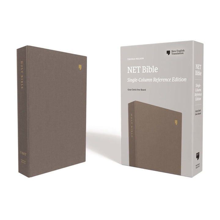 NET Bible Single Column Ref Cloth Over Board Gray (Comfort Print)(Hardcover)