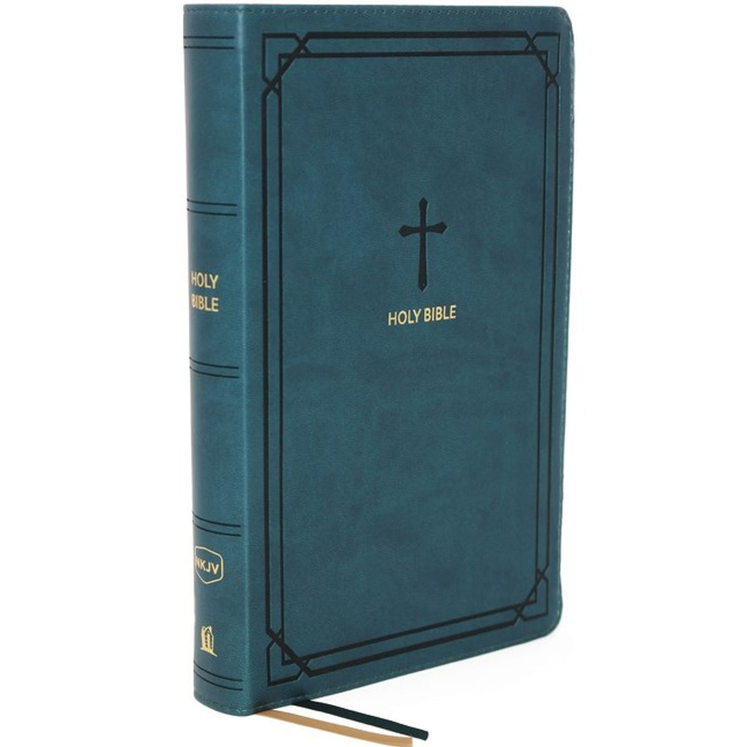 NKJV End Of Verse Compact Reference Bible Red Letter Teal (Comfort Print)(Imitation Leather)