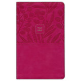 NKJV Pink Faux Leather Personal Size End Of Verse Reference Bible Large Print Comfort Print