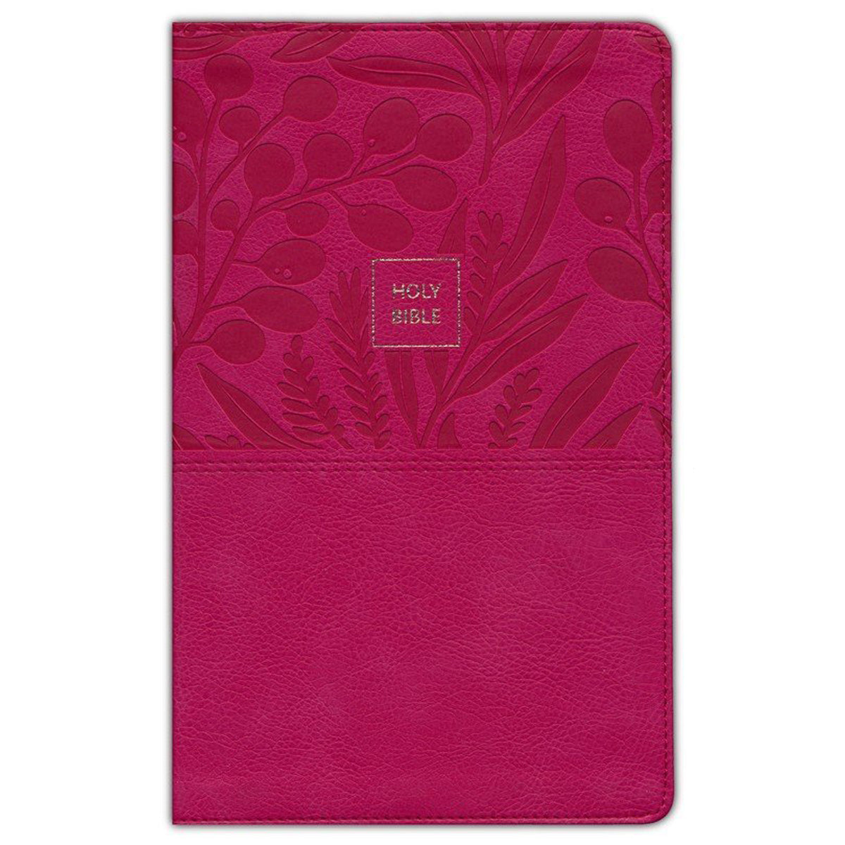 NKJV Pink Faux Leather Personal Size End Of Verse Reference Bible Large Print Comfort Print