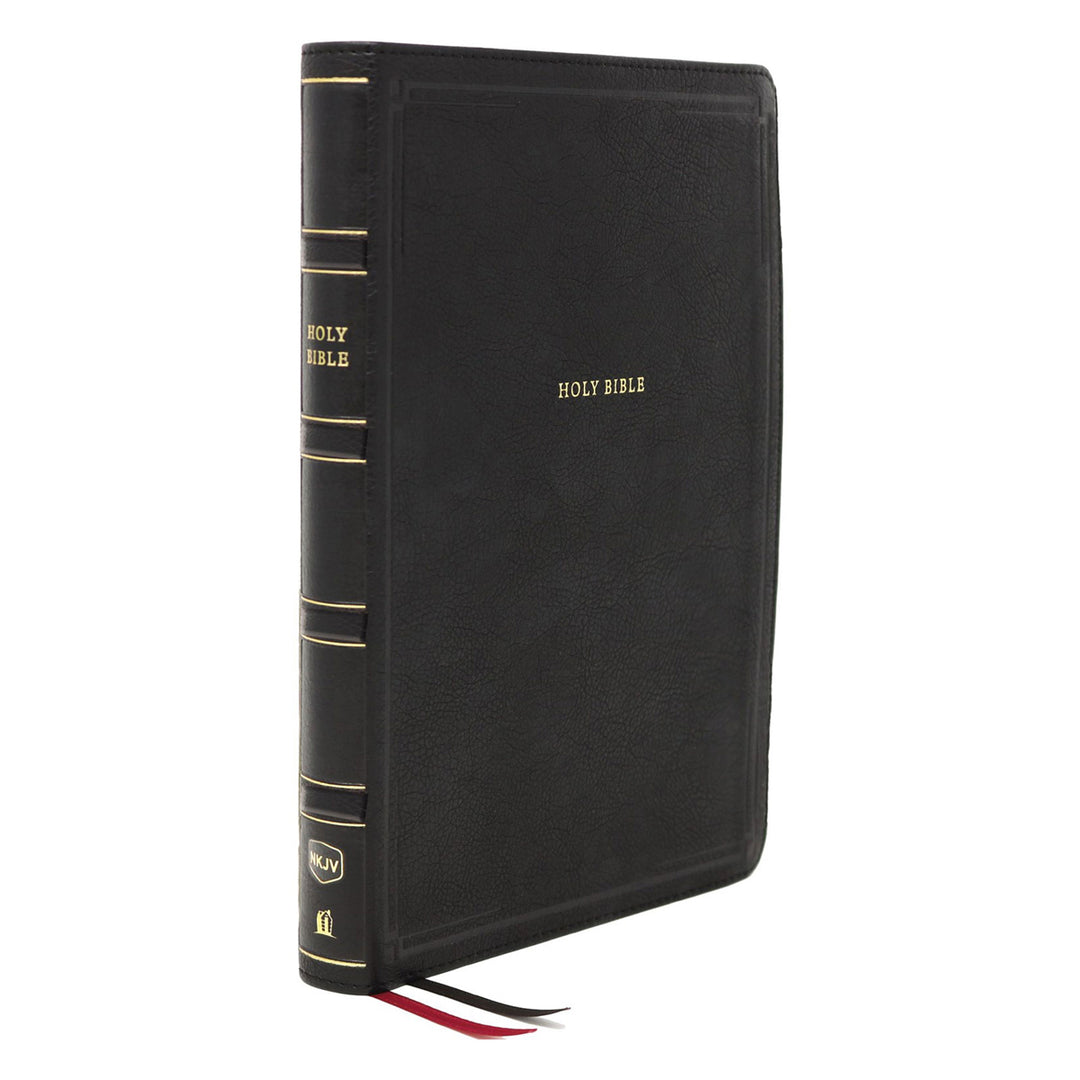NKJV Black Faux Leather Deluxe Personal Size Reference Bible Large Print