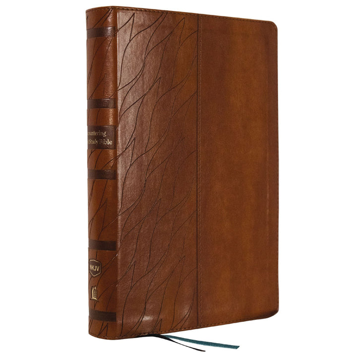 NKJV Brown Imitation Leather Encountering God Study Bible Comfort Print