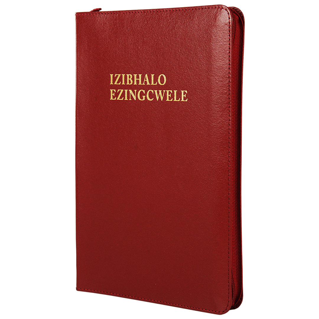 Xhosa 1975 Luxury Red Bonded Leather Bible Medium Gilt Edged Zip