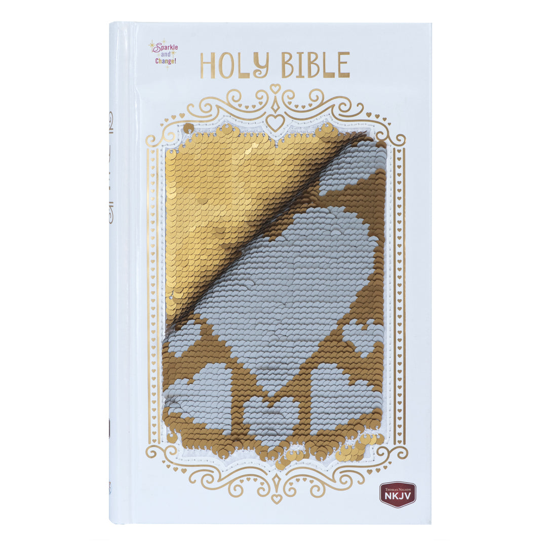 NKJV Sequin Sparkle And Change Bible Silver / Gold (Hardcover)