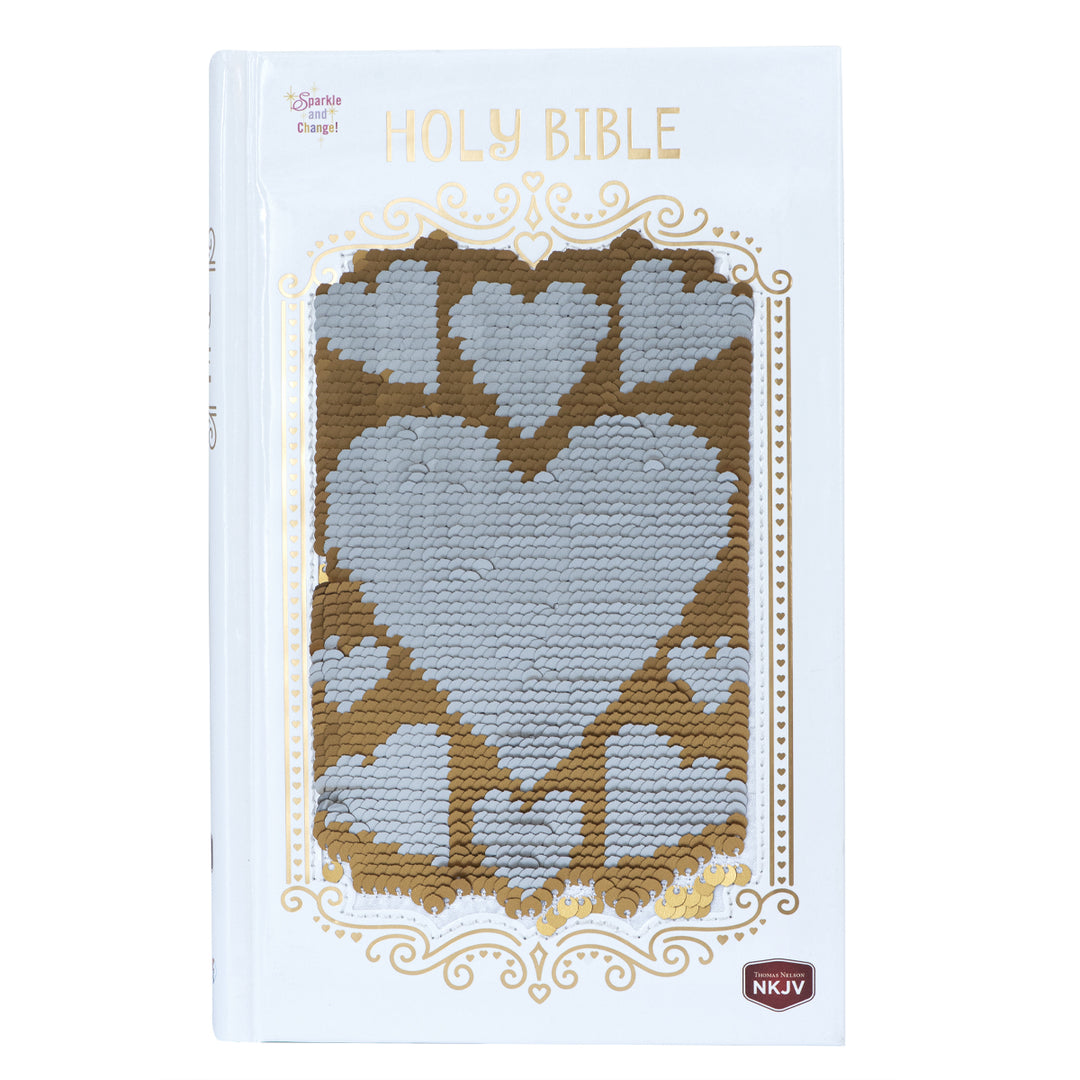 NKJV Sequin Sparkle And Change Bible Silver / Gold (Hardcover)