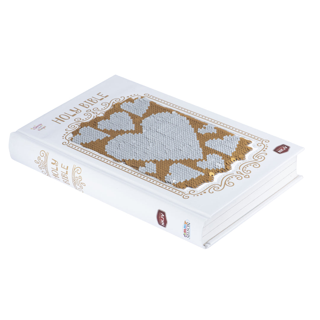 NKJV Sequin Sparkle And Change Bible Silver / Gold (Hardcover)