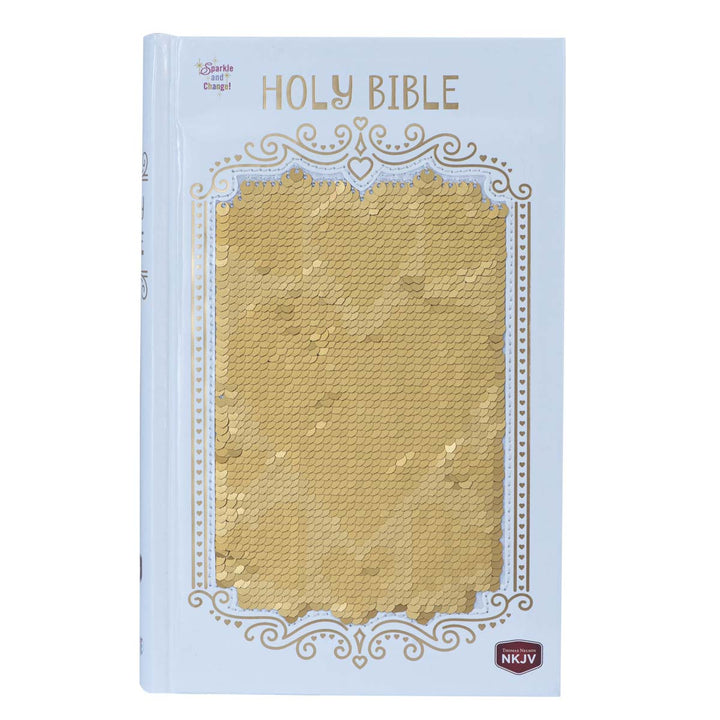 NKJV Sequin Sparkle And Change Bible Silver / Gold (Hardcover)