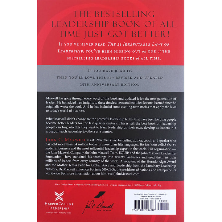 The 21 Irrefutable Laws Of Leadership 25th Anniversary Edition (Paperback)