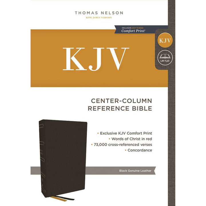 KJV Center-Column Reference Bible Red Letter Idx Black (Genuine Leather)