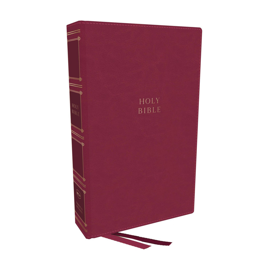 NKJV Compact Center-Column Reference Bible Index Dark Rose Comfort Print (Imitation Leather)