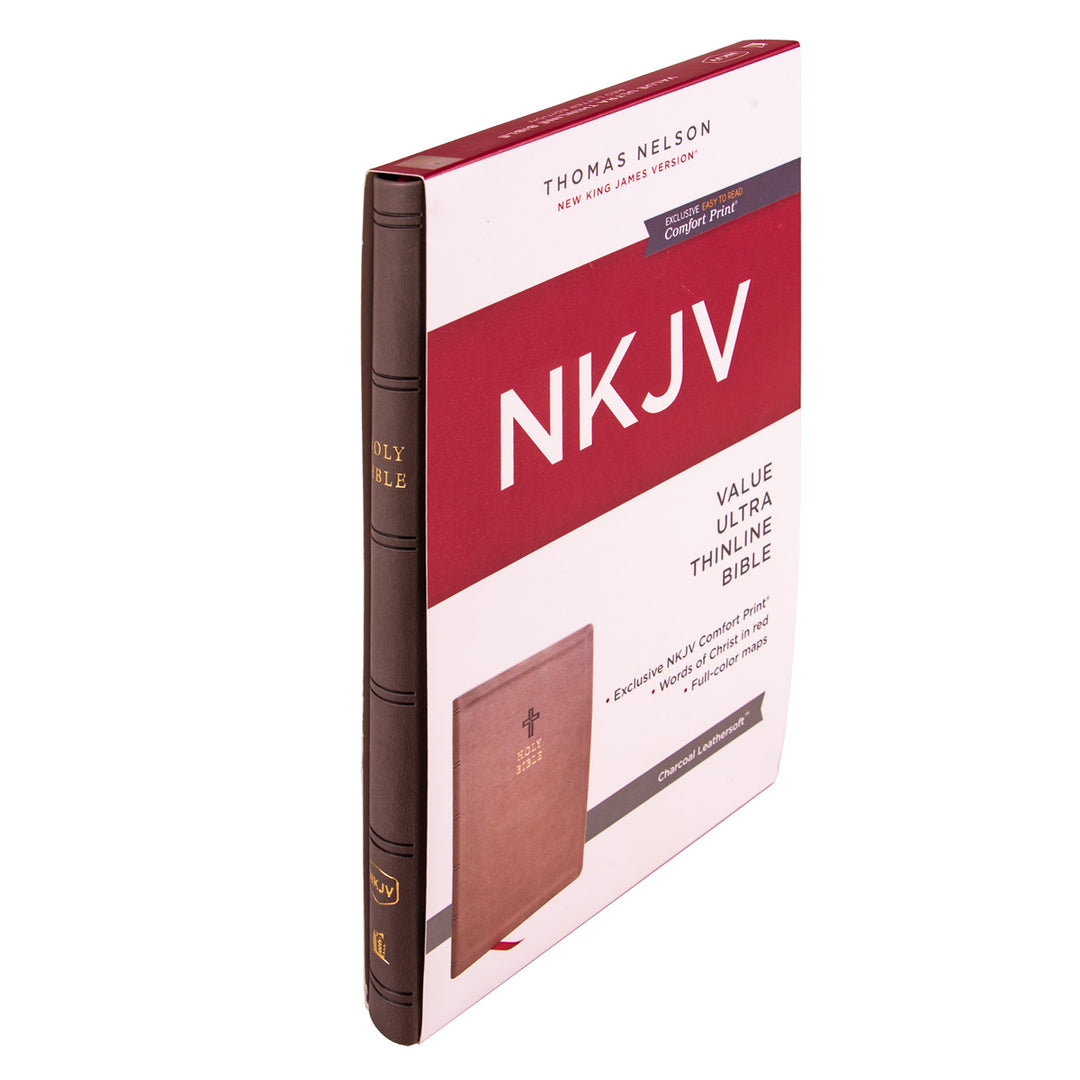 NKJV Charcoal Imitation Leather Value Ultra Thinline Bible Comfort Print