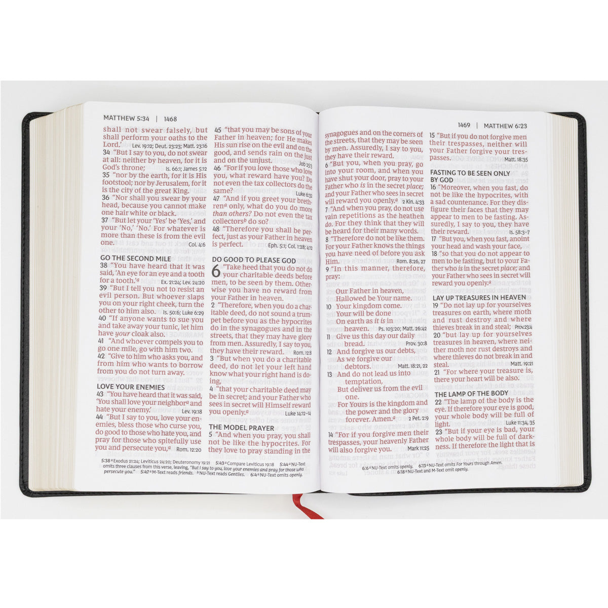 NKJV Black Imitation Leather End-of-Verse Reference Bible Comfort Giant Print